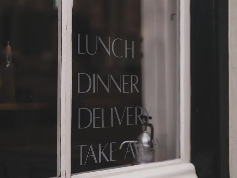 Letters on a restaurant window