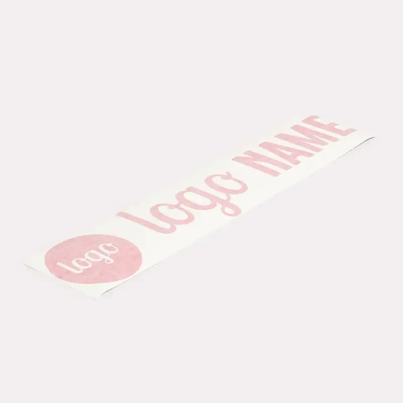 Vinyl lettering on application tape, top view